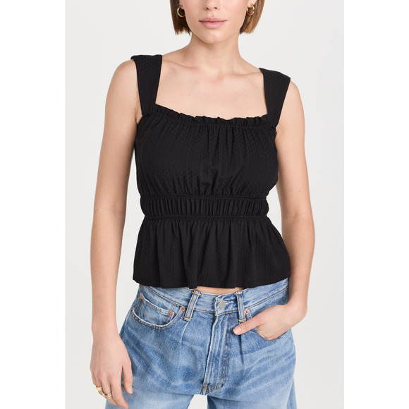 PAIGE Tops - Paige 'Laureth' Black Square Neck Sleeveless Top Size XL